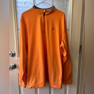 Cutter and Buck CB Drytec XL long sleeve 1/4 zip pullover sweatshirt. Orange